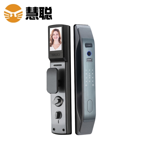 惠州慧聪HC-125全自动指纹锁3D人脸识别智能锁可视猫眼监控门锁