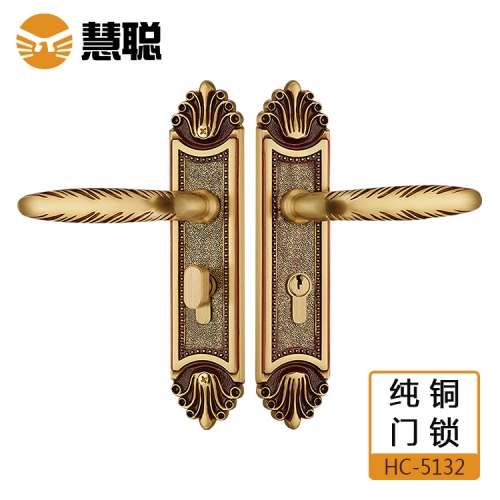 慧聪HC-5132欧式纯铜锁室内实木门锁