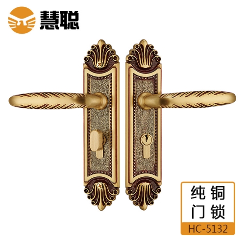 慧聪HC-5132欧式纯铜锁室内实木门锁