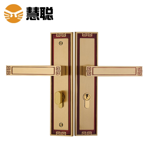 扬州慧聪HC-5616新中式纯铜锁室内实木门锁